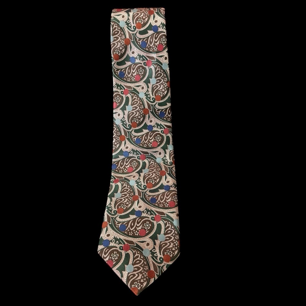 Mens‎ Verse 9 Haute Couture Multicolored Paisley & Polka Dot Silk Tie